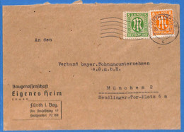 Allemagne Zone Bizone 1946 Lettre De Furth (G13531) - Andere & Zonder Classificatie