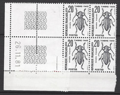 CD 104 FRANCE 1981 TIMBRE TAXE COIN DATE 104 : 26 / 11 / 81 DORCADION FULIGINATOR - Portomarken