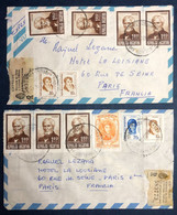 Argentine, 2 Enveloppes Pour La France - (B1782) - Lettres & Documents