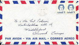 Canada Air Mail Cover Sent To Denmark 19-4-1975 - Poste Aérienne