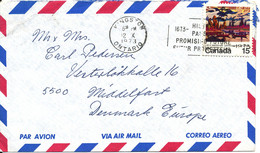 Canada Air Mail Cover Sent To Denmark Kingston 12-10-1973 Single Franked - Airmail