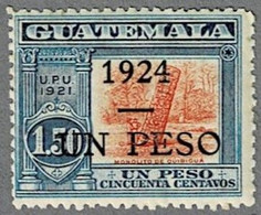 Guatemala Freimarke 1924 Aufdruck On Peso Dick Gummi Schlecht Michel 194 - Guatemala