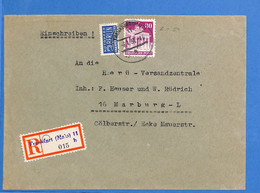Allemagne Zone Bizone 1951 Lettre Einschreiben De Frankfurt (G13576) - Autres & Non Classés