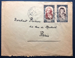 France N°868 Et 870 Sur Enveloppe De Lens 2.6.1958 Pour Paris  - (B1789) - 1921-1960: Modern Tijdperk