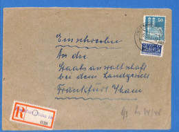 Allemagne Zone Bizone 1949 Lettre Einschreiben De Frankfurt (G13587) - Sonstige & Ohne Zuordnung