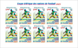 MALI 2022 RARE ERROR IMPERF ESSAY - SHEETLET 10V - FOOTBALL AFRICA CUP OF NATIONS COUPE D'AFRIQUE CAMEROUN 2021 MNH - Coppa Delle Nazioni Africane