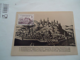 YUGOSLAVIA MAXIMUM CARDS BEOGRAD PHILATELIC EXHIBITION 1952  2 SCAN - Maximumkarten