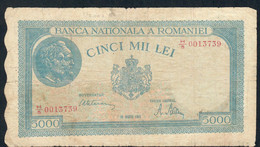 ROMANIA P56 5000 LEI 19 MARCH 1945  #H/5         F-VF - Roumanie