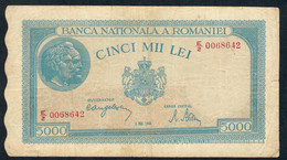 ROMANIA P56 5000 LEI  2 MAI 1944   #E/2    VF - Roumanie