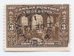 15716) Canada 1917 Postmark Cancel Split Ring - Oblitérés
