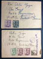 Espagne 2 Enveloppes Avec Censure - (B4324) - Storia Postale