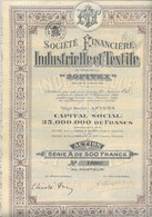 SOCIETE FINANCIERE INDUSTRIELLE ET TEXTILE - SOFITEX ANVERS BELGIQUE ( 30 TALONS DE 500 FRANCS ) 1928 - Industrie