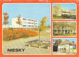 W8432- NIESKY SCHOOL, PHARMACY, CLINIC, SHOP, CINEMA HOUSE, BIKE, PEOPLE, DIFFERENT VIEWS - Niesky