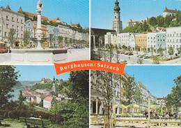 W8439- BURGHAUSEN SQUARES, FOUNTAIN, PANORAMA, TERRACE, CAR, PEOPLE, DIFFERENT VIEWS - Burghausen