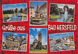 W8455- BAD HERSFELD FOUNTAIN, SQUARE, PARK, TOWN HALL, CHURCH, CAR, PEOPLE, DIFFERENT VIEWS - Bad Hersfeld