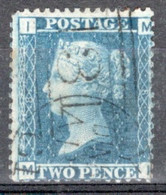 GB Queen Victoria 1858 Two Penny Blue Plate 8 In  Fine Used Condition. - Usati