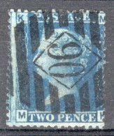 GB Queen Victoria 1858 Two Penny Blue Plate 9 In  Fine Used Condition. - Usati