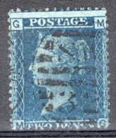 GB Queen Victoria 1858 Two Penny Blue Plate 9 In  Fine Used Condition. - Gebraucht