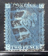 GB Queen Victoria 1858 Two Penny Blue Plate 13  In  Fine Used Condition. - Oblitérés