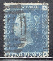 GB Queen Victoria 1858 Two Penny Blue Plate 13  In  Fine Used Condition. - Gebraucht
