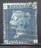 GB Queen Victoria 1858 Two Penny Blue Plate 13  In  Fine Used Condition. - Usati