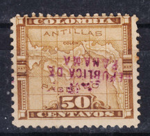 Panama 1903, 50 Cents With Violet Overprint, Error - Inverted, Mint Hinged - Panama