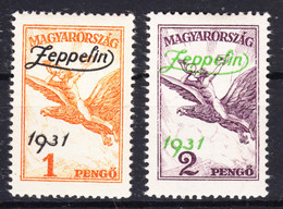 Hungary 1931 Zeppelin Mi#478-479 Mint Never Hinged - Unused Stamps