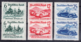 Germany Deutsches Reich, Cars With/out Overprint 1939 Mi#686-688 And #695-697 Mint Hinged - Ongebruikt