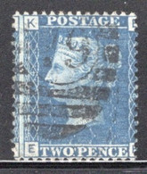 GB Queen Victoria 1858 Two Penny Blue Plate 14 In Fine Used Condition. - Used Stamps