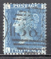 GB Queen Victoria 1858 Two Penny Blue Plate 14 In Fine Used Condition. - Used Stamps