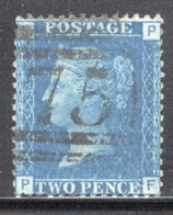 GB Queen Victoria 1858 Two Penny Blue Plate 14 In Fine Used Condition. - Usados