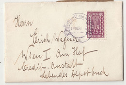 Austria, Small Letter Cover Posted 1922 Kirchberg Am Wechsel Pmk B230120 - Lettres & Documents