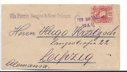 GUATEMALA 100 / Via Puerto Barrios/New Orleans Nach Leipzig 1892 - Guatemala
