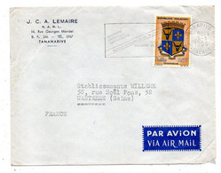 MADAGASCAR- 1964 - Lettre TANANARIVE  Pour NANTERRE -92 (France)..timbre (blason) Seul Sur Lettre....cachet - Madagaskar (1960-...)