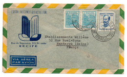 BRESIL -1951 -lettre RECIFE  Pour NANTERRE -92 (France)..timbres Sur Lettre....cachet .. - Brieven En Documenten