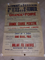 AFFICHE "CREST (26400) Gdes Fêtes De La Saint-Ferreol" - TB - Plakate