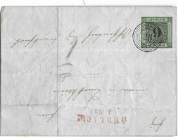 LETTRE De 1852 Avec Cachet Rouge DURLACH 4 Mai Obl Ronde Avec N° 28 Sur TP 6 Freimarke - Lettres & Documents