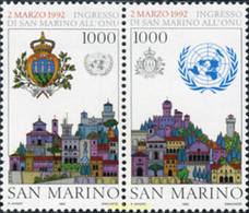 141438 MNH SAN MARINO 1992 INGRESO DE SAN MARINO EN LA ONU - Used Stamps