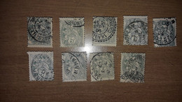 N° 111, Lot De 9 - Obl - Varietes De Piquages - Used Stamps