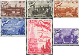 372626 USED UNION SOVIETICA 1947 PUESTA EN MARCHA DE LOS CANALES DE MOSCU - Sammlungen