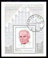 POLAND 1979 Papal Visit Silver Block  Used.  Michel Block 76 - Usati