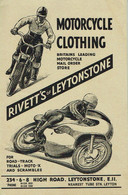 Moto. Livret D'articles Pour Motards. Rivett's Of Leytonstone. Motorcycle Clothing, Racing Leathers + Ordre D'achat. - Motos