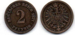 MA 18778  / Allemagne - Deutschland - Germany 2 Pfennig 1877 A TB+ - 2 Pfennig