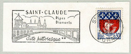 Frankreich / France 1966, Flaggenstempel Saint Claude, Brücke / Pont / Bridge, Kathedrale / Cathédrale / Cathedral - Ponti