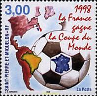 39176 MNH SAN PEDRO Y MIQUELON 1998 FRANCIA CAMPEONA DEL MUNDO DE FUTBOL - Gebraucht