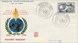 368968 MNH POLINESIA FRANCESA 1958 10 ANIVERSARIO DE LA DECLARACION UNIVERSAL DE LOS DERECHOS HUMANOS - Gebraucht