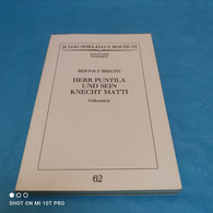 Schauspielhaus Bochum - Bertolt Brecht - Herr Puntila Und Sein Knecht Matti - Gedichten En Essays