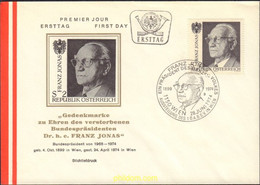 369020 MNH AUSTRIA 1974 HOMENAJE AL PRESIDENTE FRANZ JONAS - Neufs