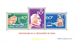 148348 MNH POLINESIA FRANCESA 1968 200 ANIVERSARIO DEL DESCUBRIMIENTO DE TAHITI - Oblitérés