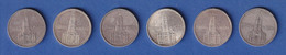 Dt. Reich Silbermünzen 2 Reichsmark 1934 Alle Prägestätten A, D, E, F, G, J - 5 Reichsmark